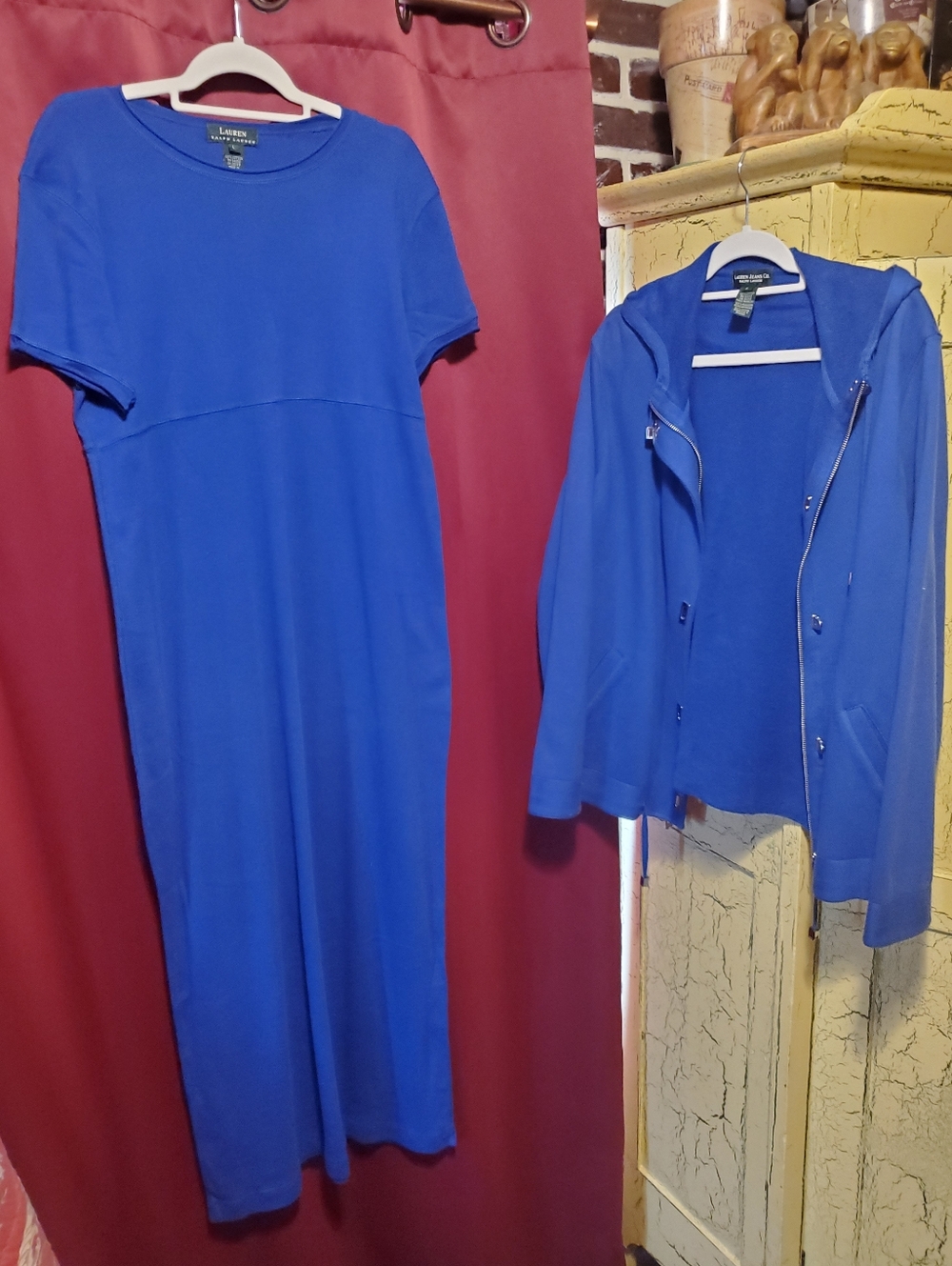 Lauren Ralph Lauren Blue Hooded Zip Jacket & Maxi Dress Set - Picture 3 of 16